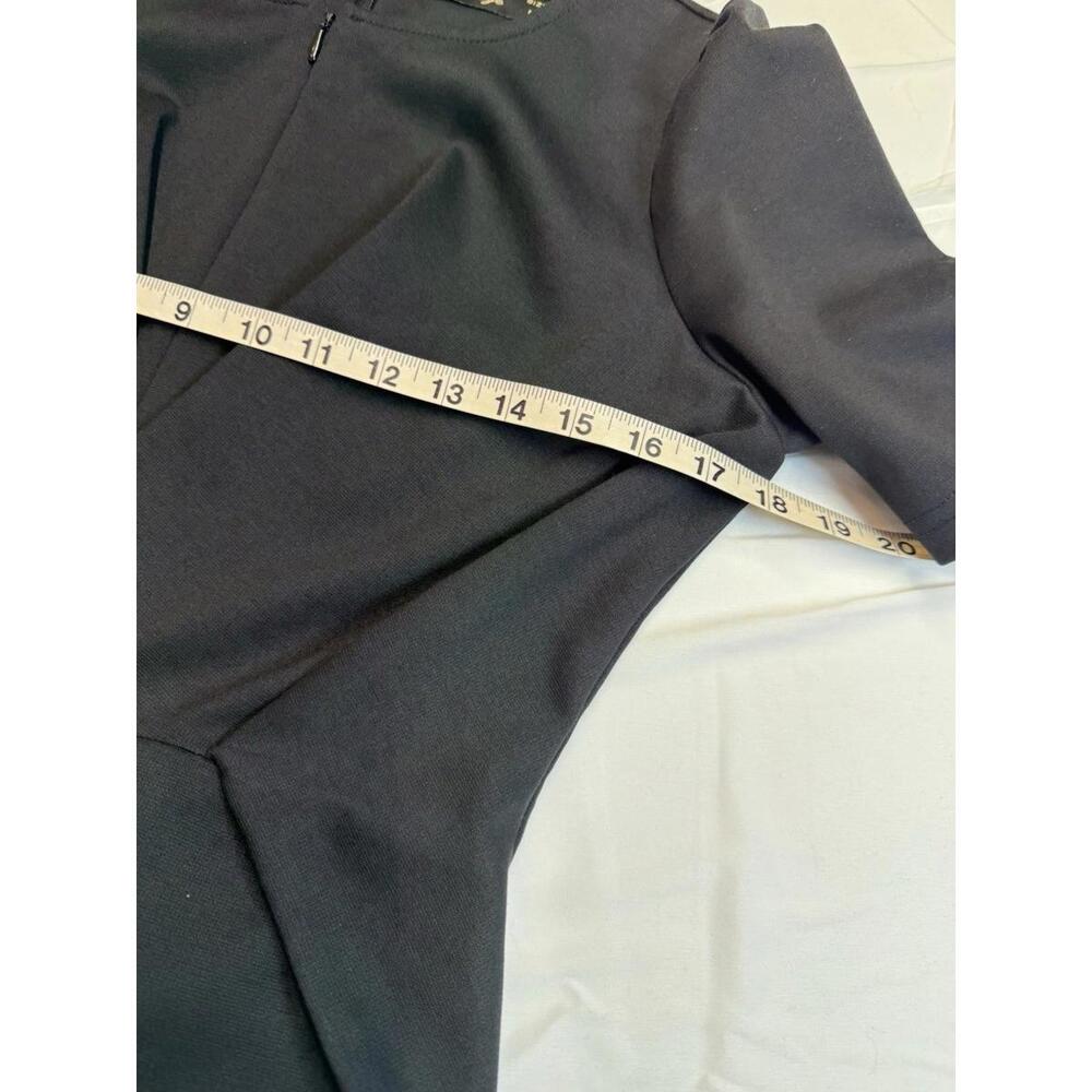 Power Glam Black Edgy Front & Back Zipper Sassy Work to Date Dress Metro Vibe - Picture 5 of 11
